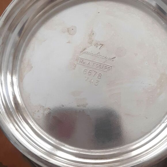 Rare vintage Wm Rogers Gainsborough silverplate teapot black handle 5X10 - Picture 4 of 4